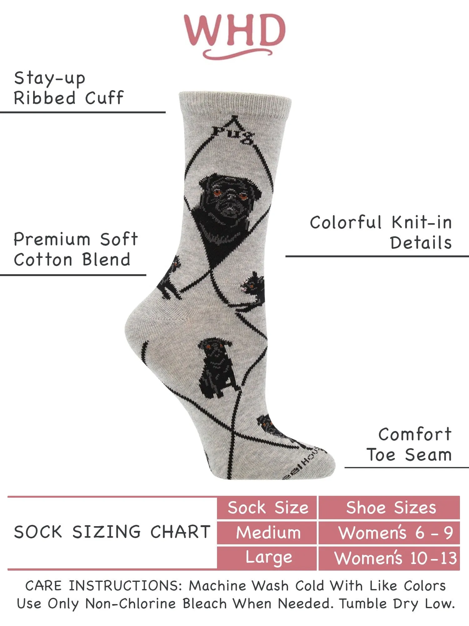 Pug Socks for Women | Perfect Dog Lovers Gift