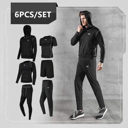 Quick Dry Running Set Men 6PCS/SET