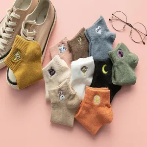 Quirky Cotton Ankle Socks - Pair of 5