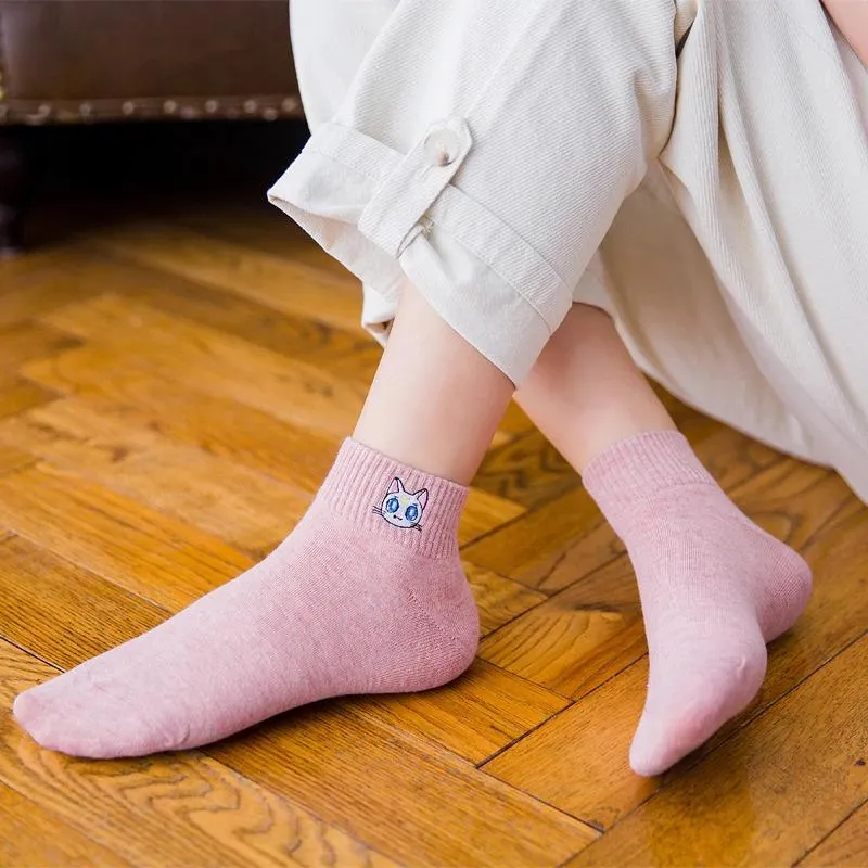Quirky Cotton Ankle Socks - Pair of 5