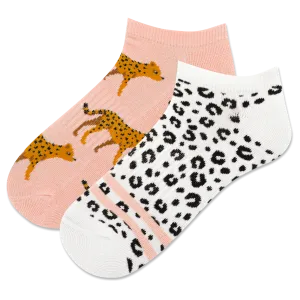 "Cheetah" Polyester Ankle Socks by Hot Sox - 2 Pack - Medium - SALE
