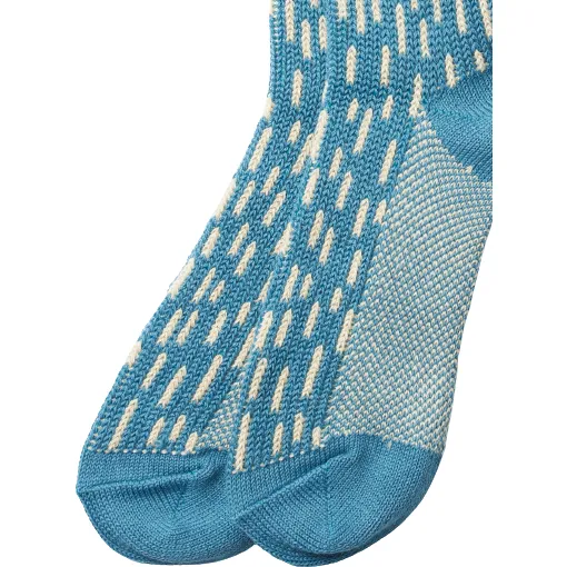 Rain Drop Crew Socks, Blue Pattern