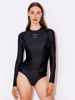 RASHGUARD SWIM TOP, BLACK