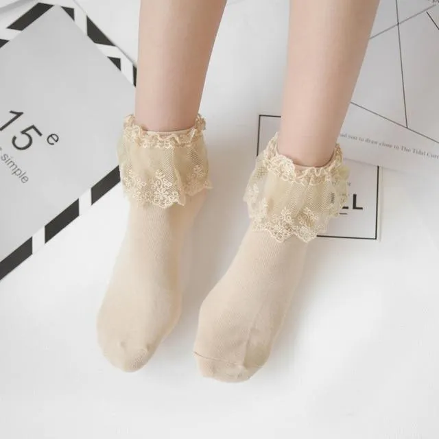 Retro Lace Socks - 14 colors