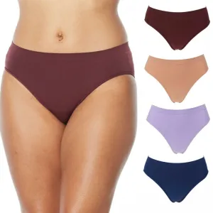 Rhonda Shear 4 Pack Women's Plus Size Ahh Seamless Brief Panties