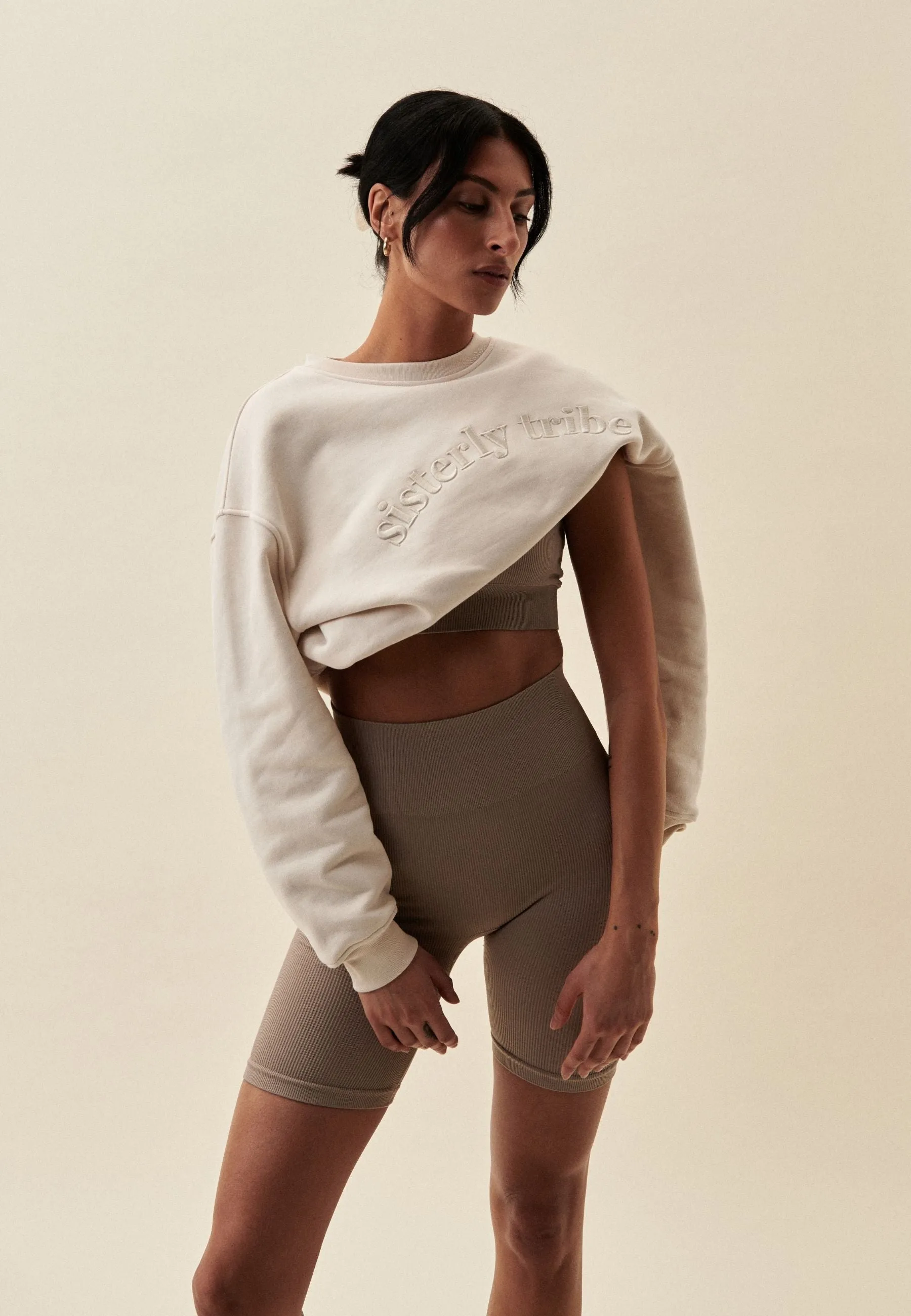 Ribbed Seamless Shorts - Cappuccino