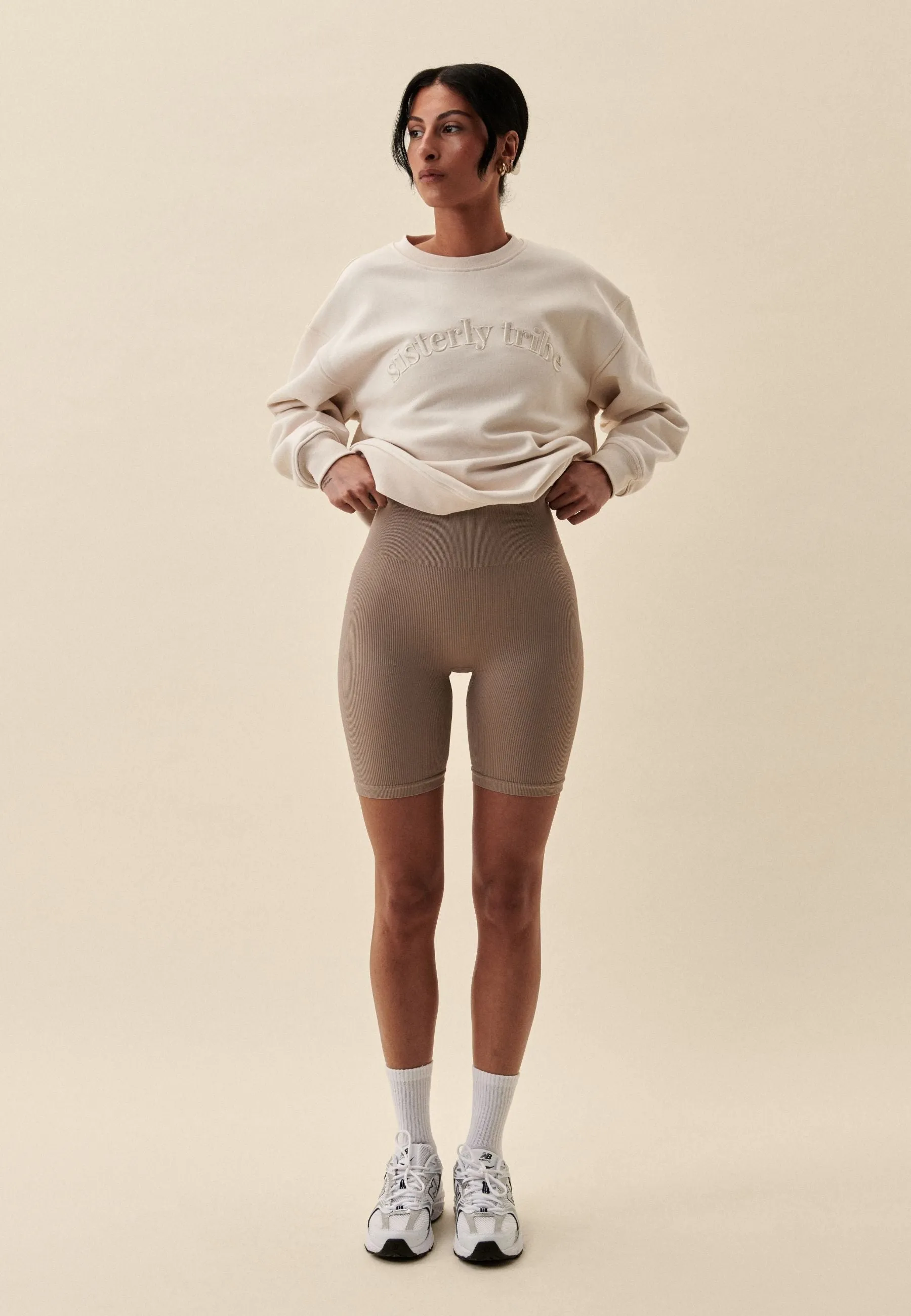 Ribbed Seamless Shorts - Cappuccino