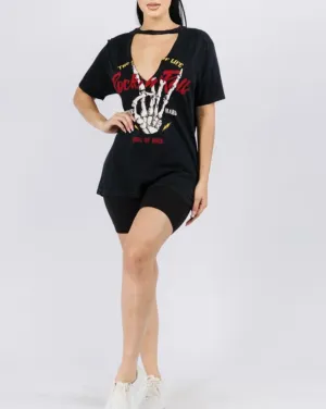 Rock n Roll V Cut Top
