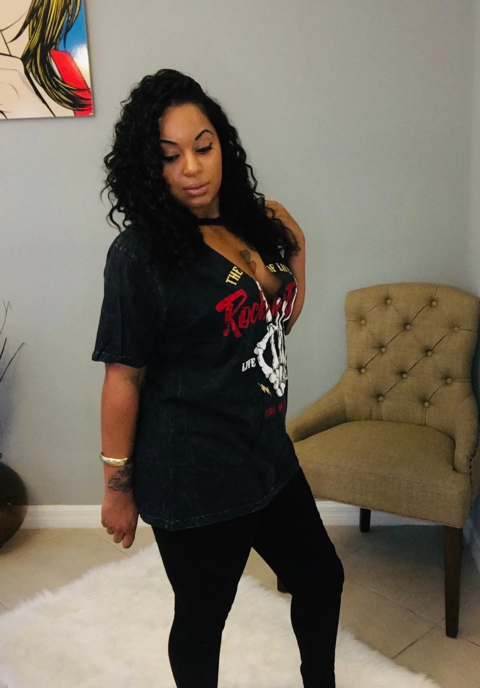 Rock n Roll V Cut Top