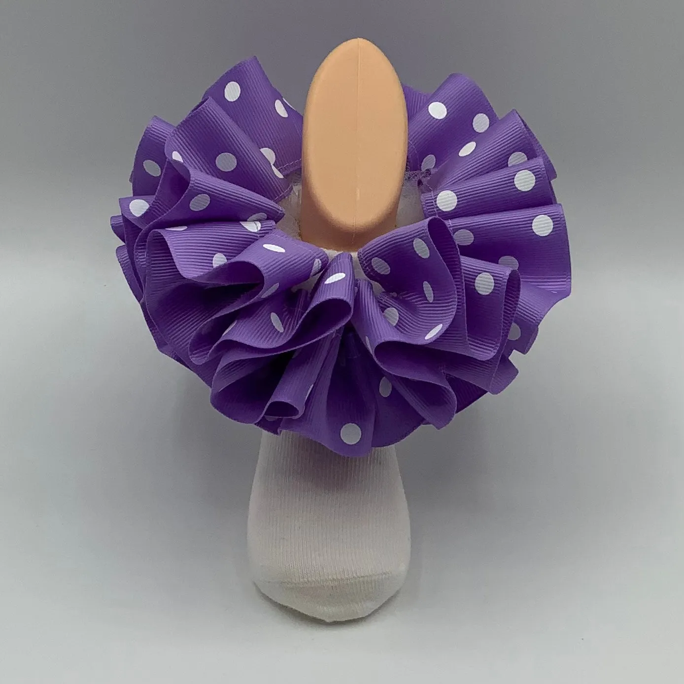 Ruffle Socks - Lavender w/ White Dots Ribbon (detachable)
