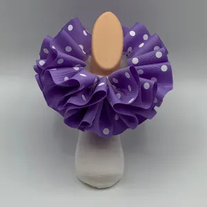 Ruffle Socks - Lavender w/ White Dots Ribbon (detachable)