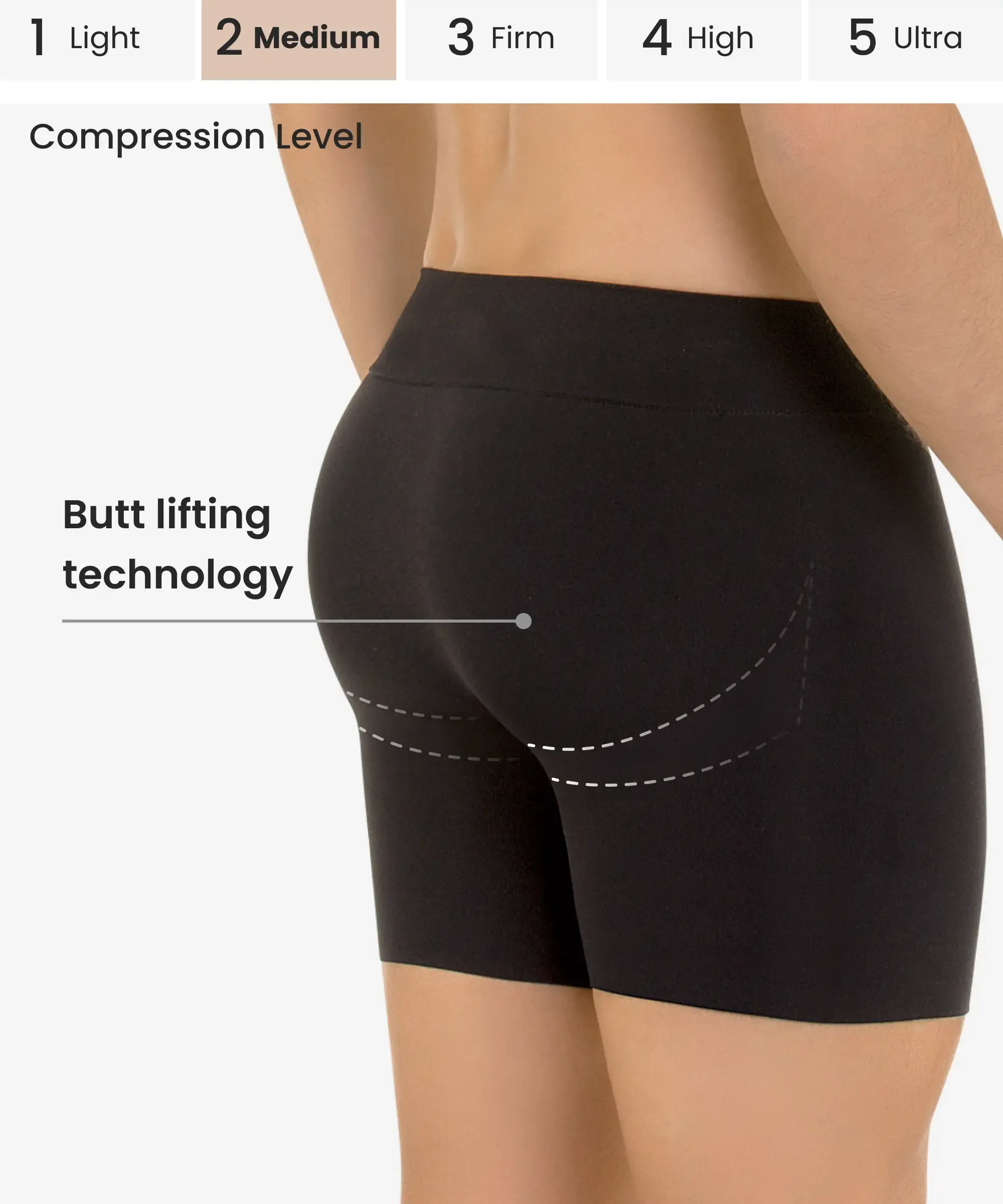 Seamless butt-lifter control boxer - Style 7020