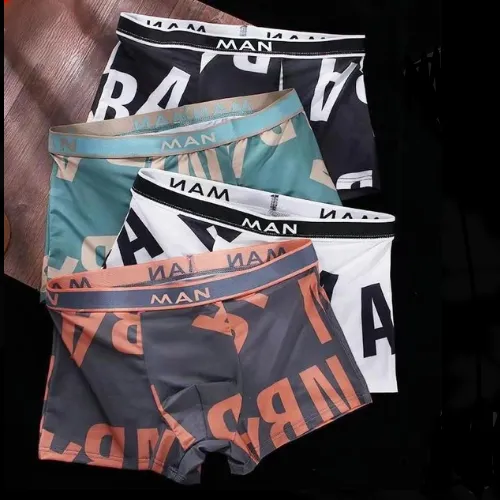 Seamless Letter Printed Underwear (Set of 4)