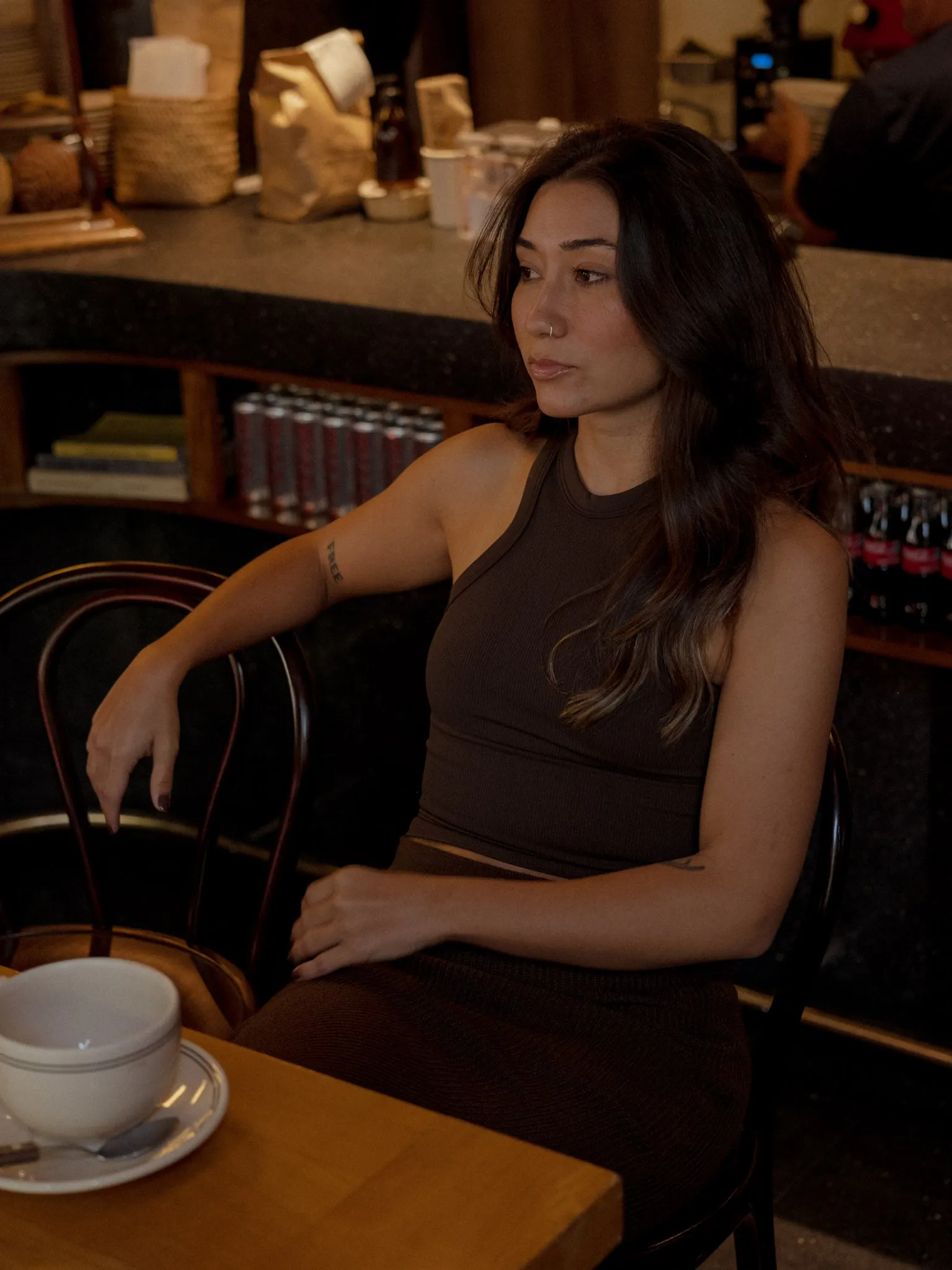 SEAMLESS TANK TOP - ESPRESSO