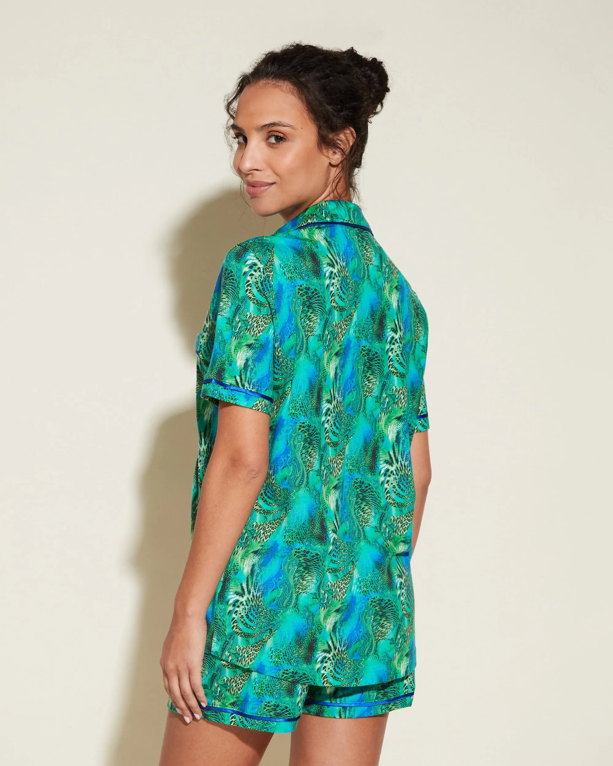 Short Sleeve Top & Boxer Pajama Set