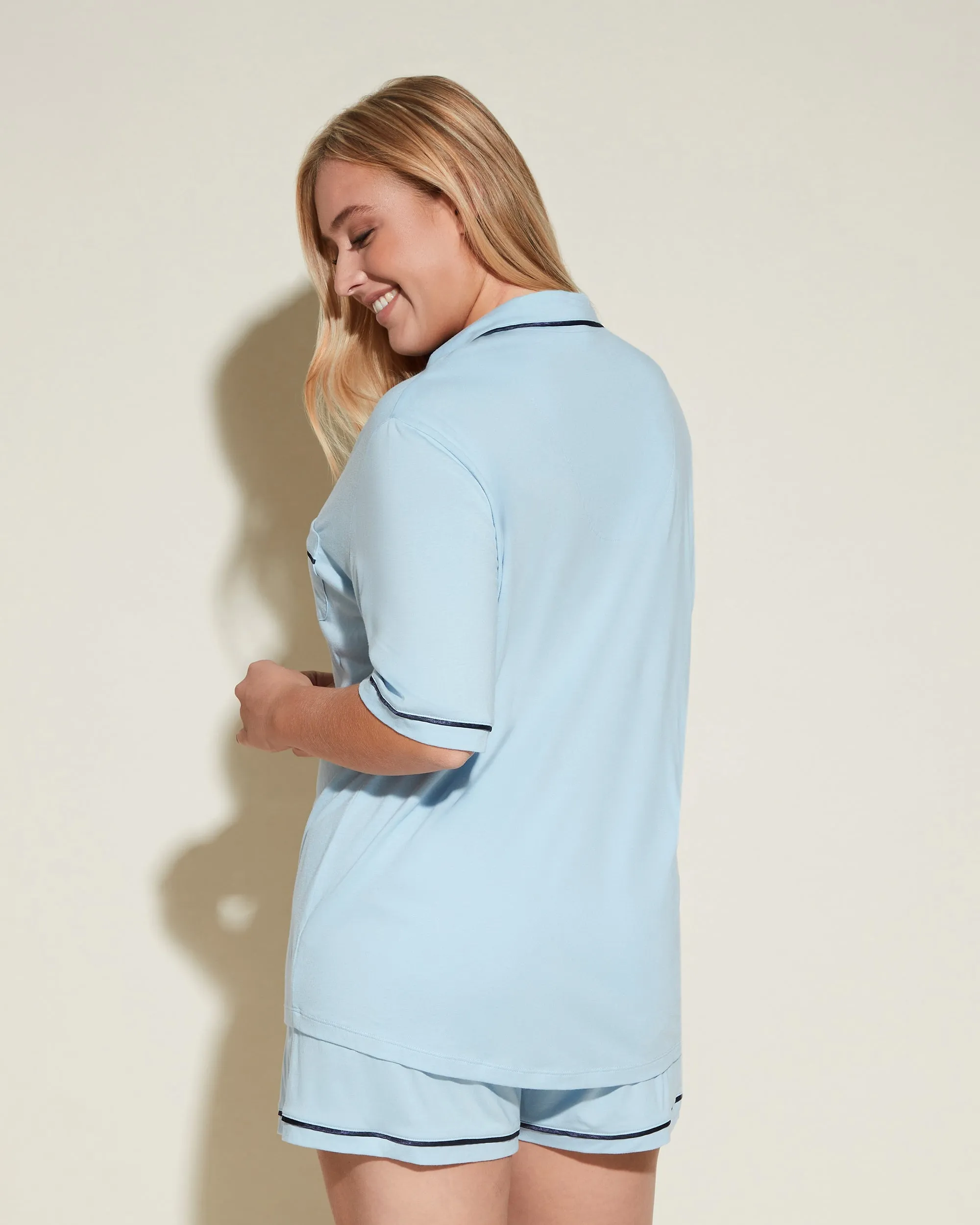 Short Sleeve Top & Boxer Pajama Set