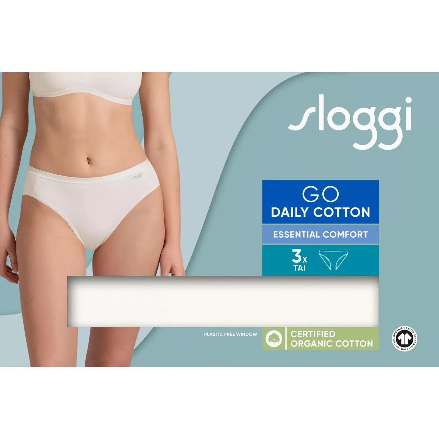 Sloggi GO Cotton Tai 3 Pack Brief | Cream / Black