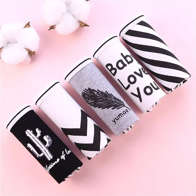 SP&CITY 5pcs/set Cartoon Cute Animal Women's Panties Soft Cotton Seamless Underwear Briefs Girls Sanitary Pants Sexy Lingerie