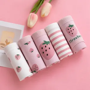 SP&CITY 5pcs/set Cartoon Cute Animal Women's Panties Soft Cotton Seamless Underwear Briefs Girls Sanitary Pants Sexy Lingerie