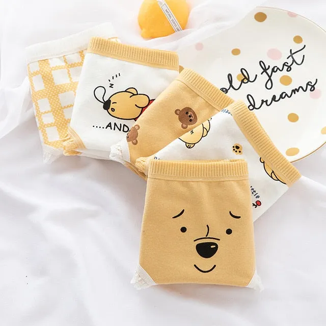 SP&CITY 5pcs/set Cartoon Cute Animal Women's Panties Soft Cotton Seamless Underwear Briefs Girls Sanitary Pants Sexy Lingerie