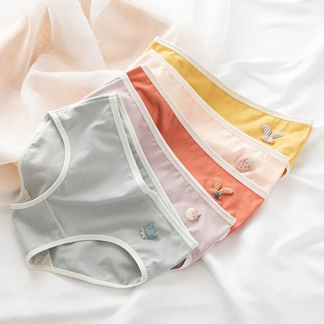 SP&CITY 5pcs/set Cartoon Cute Animal Women's Panties Soft Cotton Seamless Underwear Briefs Girls Sanitary Pants Sexy Lingerie
