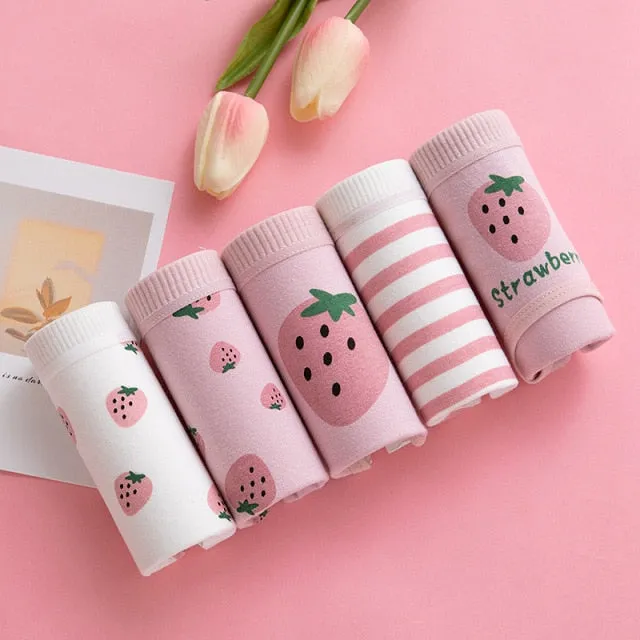 SP&CITY 5pcs/set Cartoon Cute Animal Women's Panties Soft Cotton Seamless Underwear Briefs Girls Sanitary Pants Sexy Lingerie