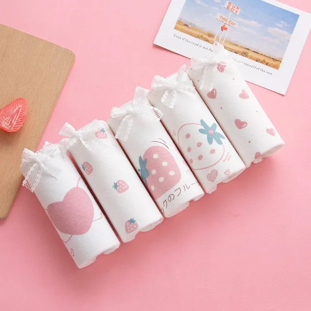 SP&CITY 5pcs/set Cartoon Cute Animal Women's Panties Soft Cotton Seamless Underwear Briefs Girls Sanitary Pants Sexy Lingerie