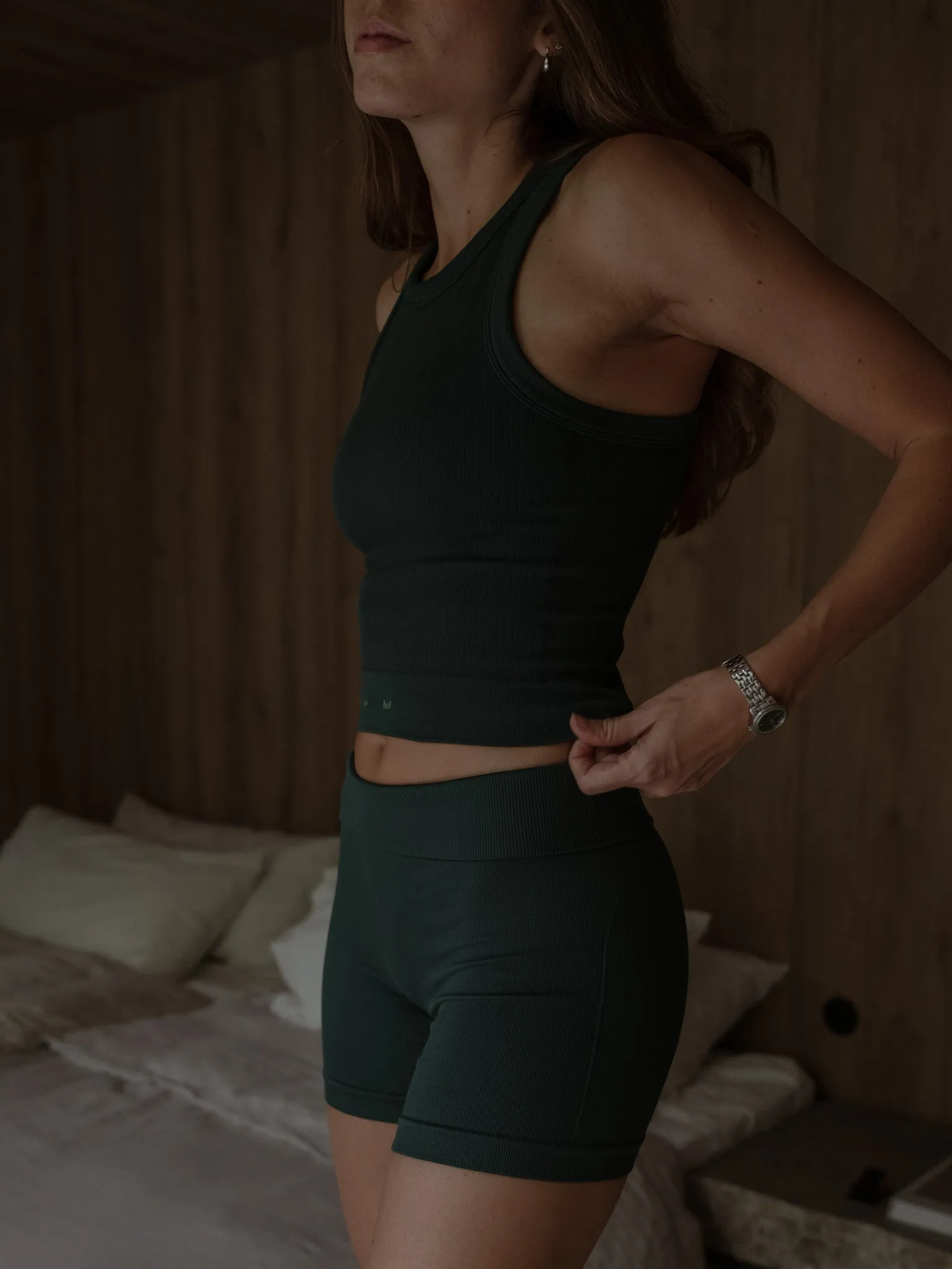 STRETCH SEAMLESS TANK  - MYSTIC GREEN