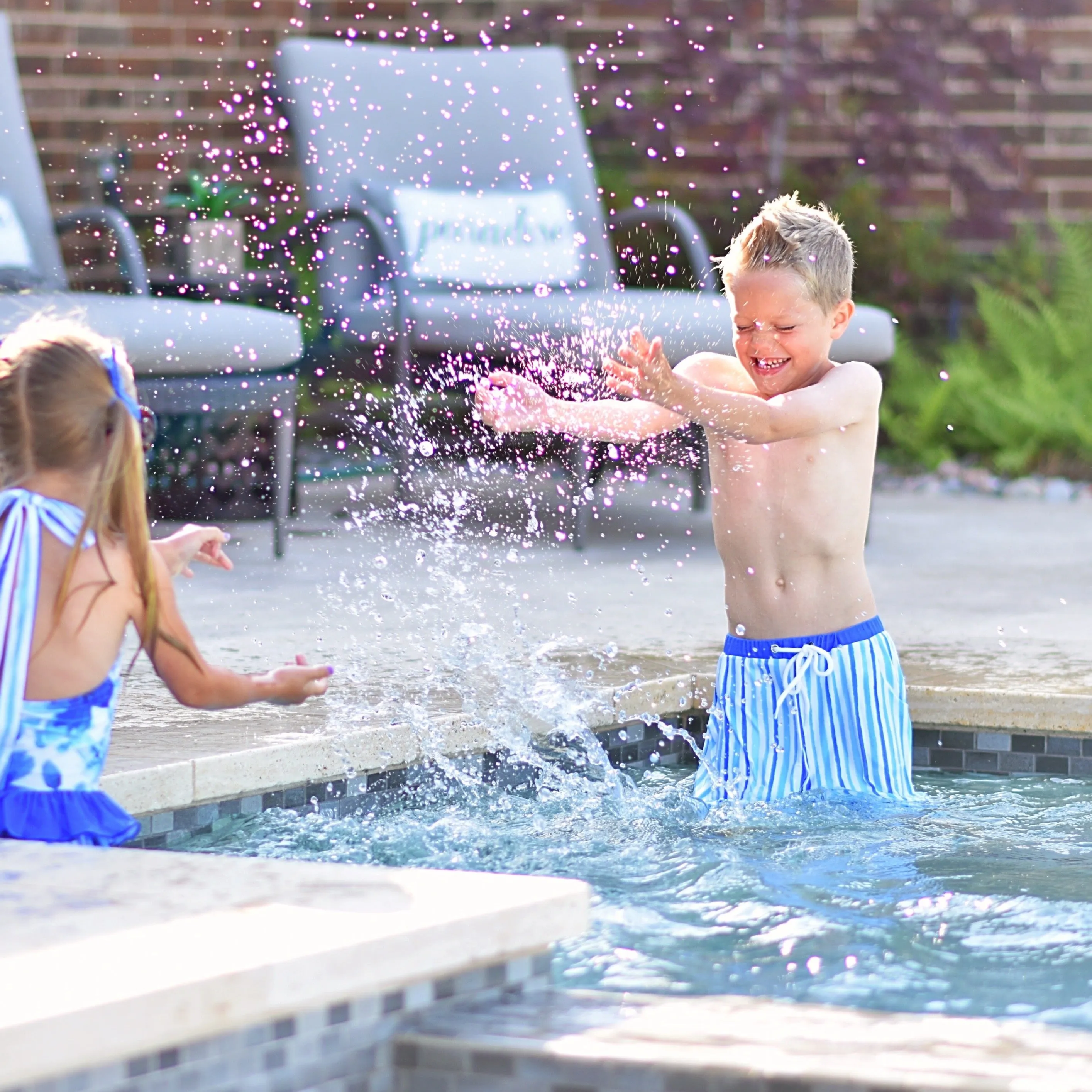 Striped Boys Swim Trunks ~Size 12 month ONLY~