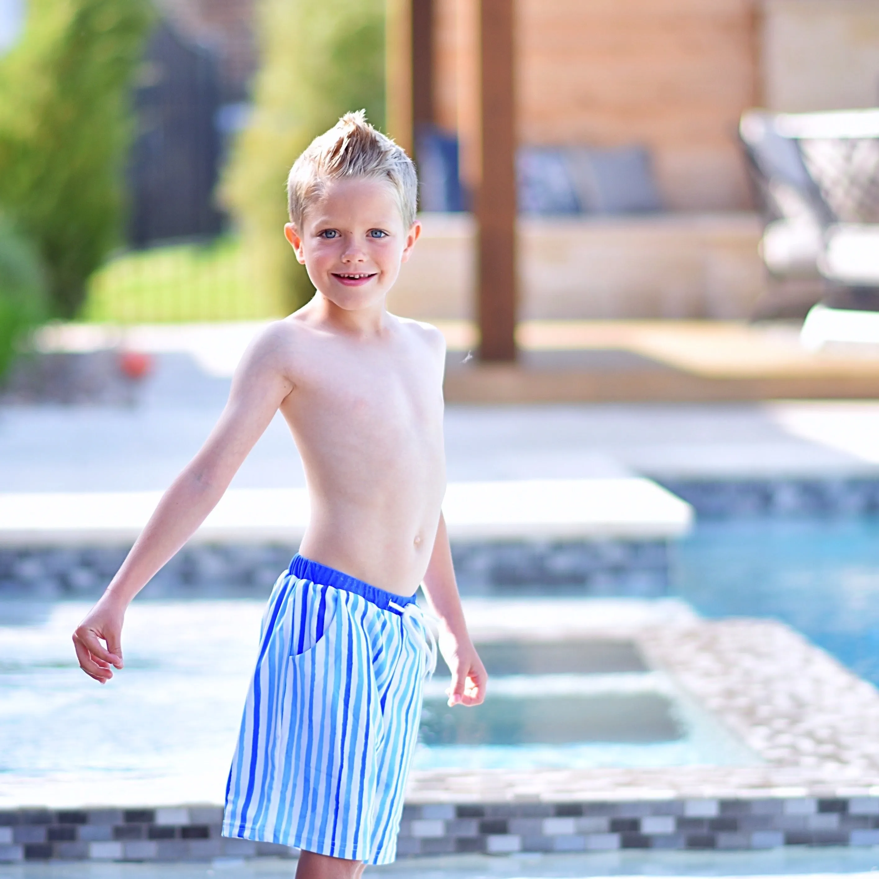 Striped Boys Swim Trunks ~Size 12 month ONLY~