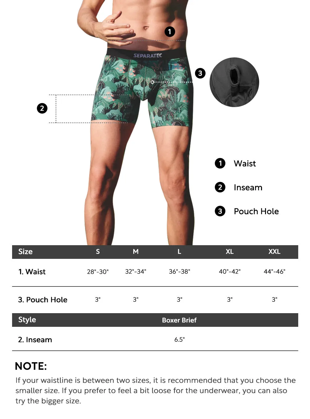 Stylish Botanical and Ocean Printed Bamboo Rayon Boxer Briefs 3 Pack