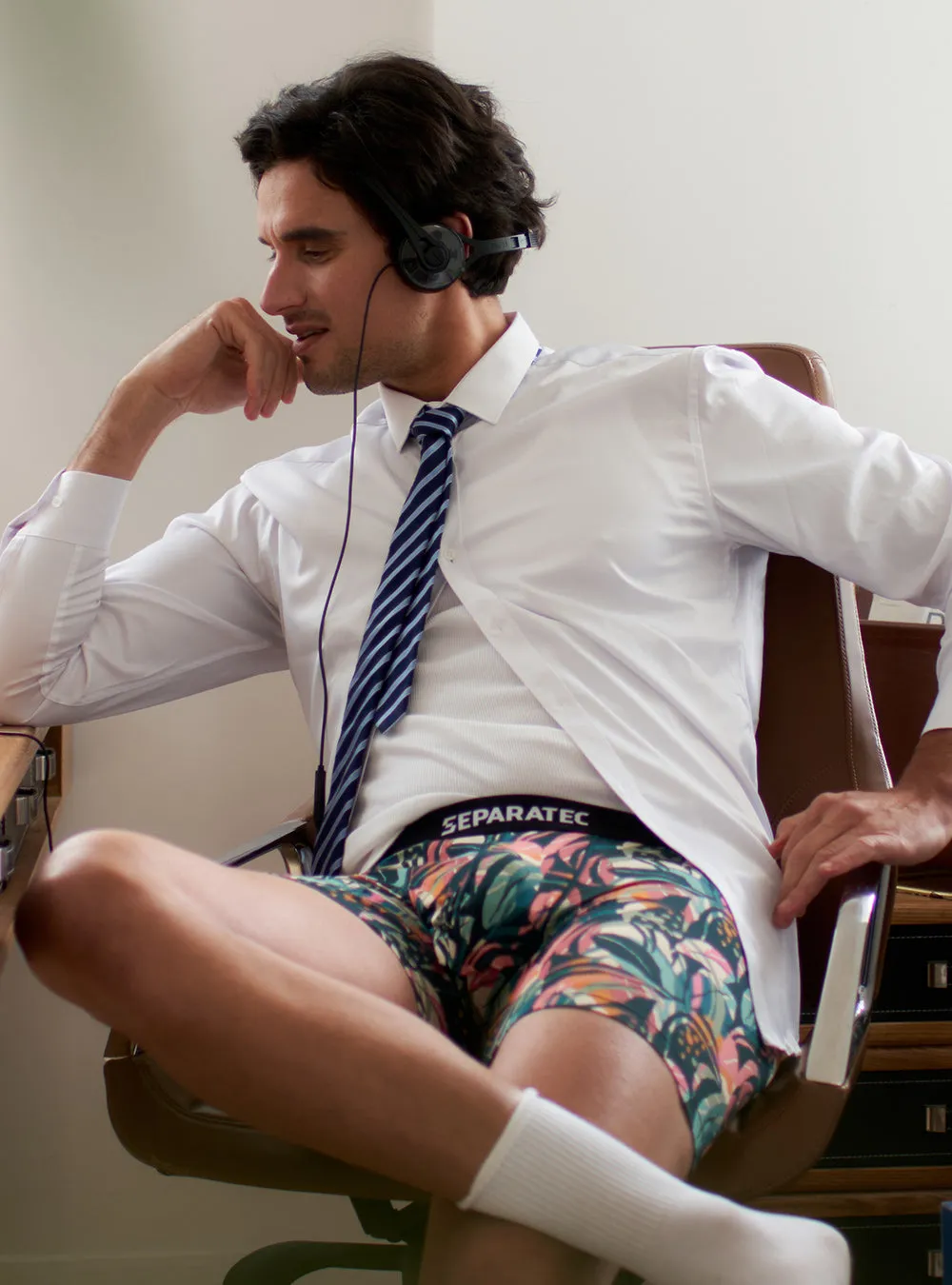 Stylish Botanical and Ocean Printed Bamboo Rayon Boxer Briefs 3 Pack