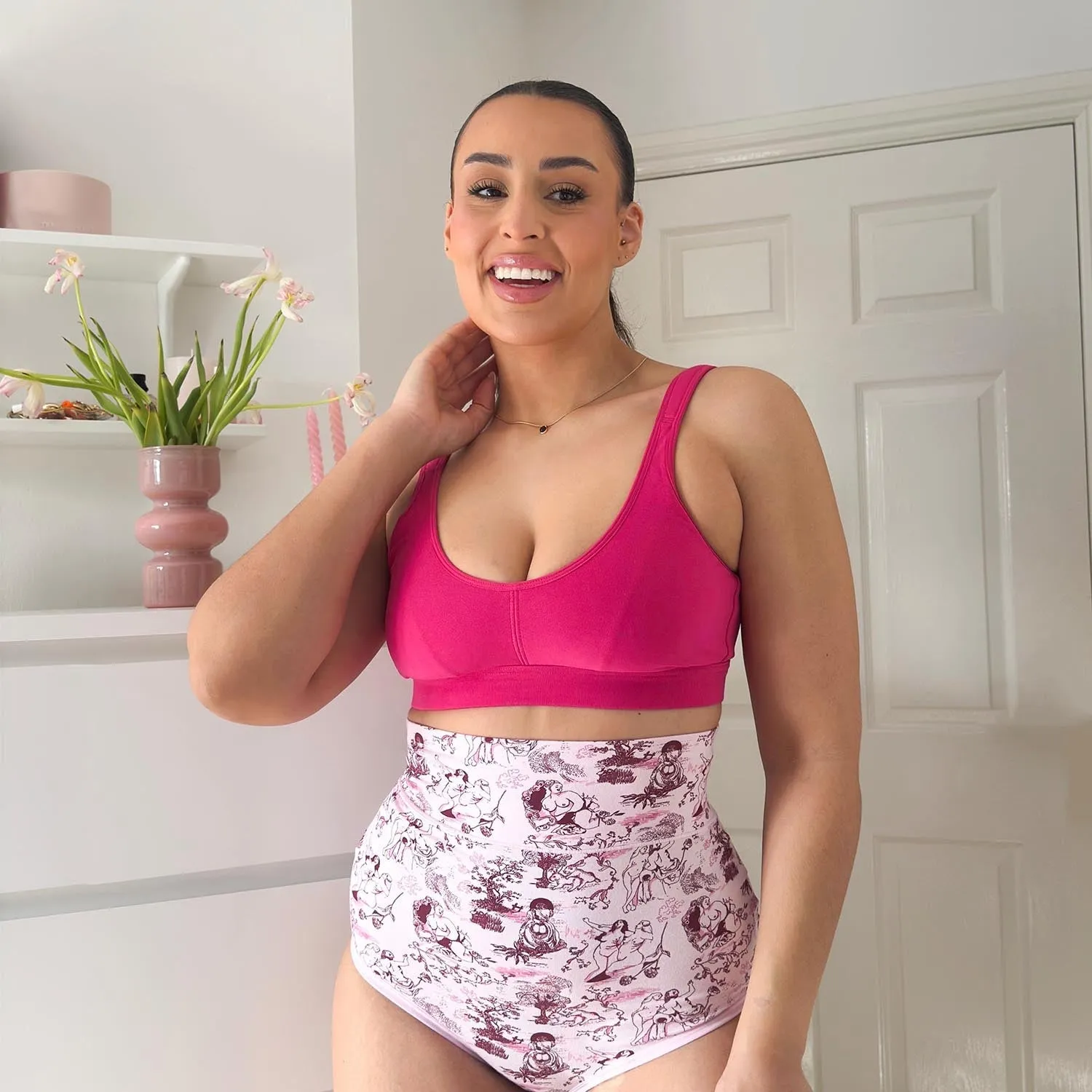 Super High Waist Panties - Passion au Jardin - L'Amour Rose