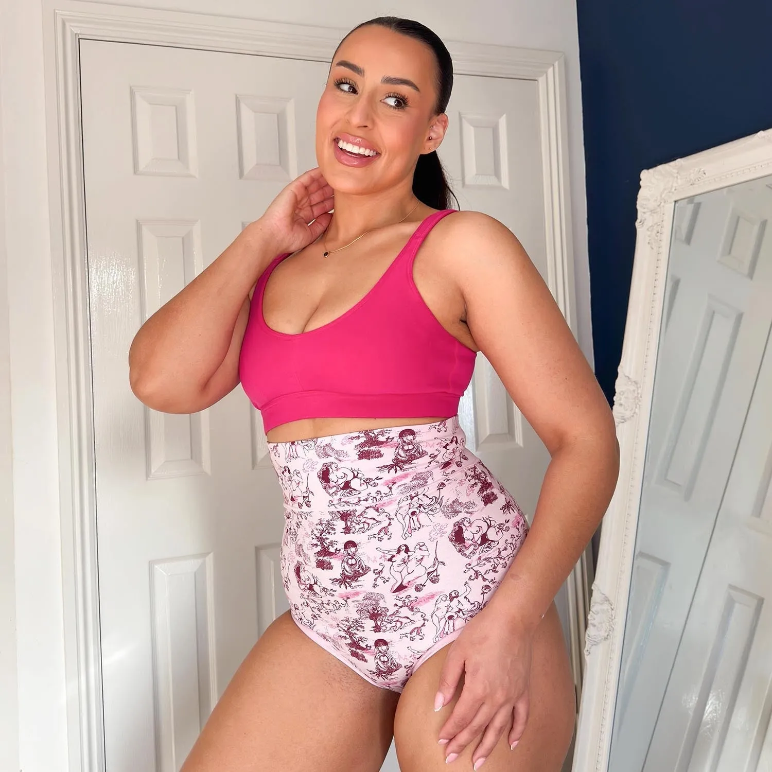Super High Waist Panties - Passion au Jardin - L'Amour Rose