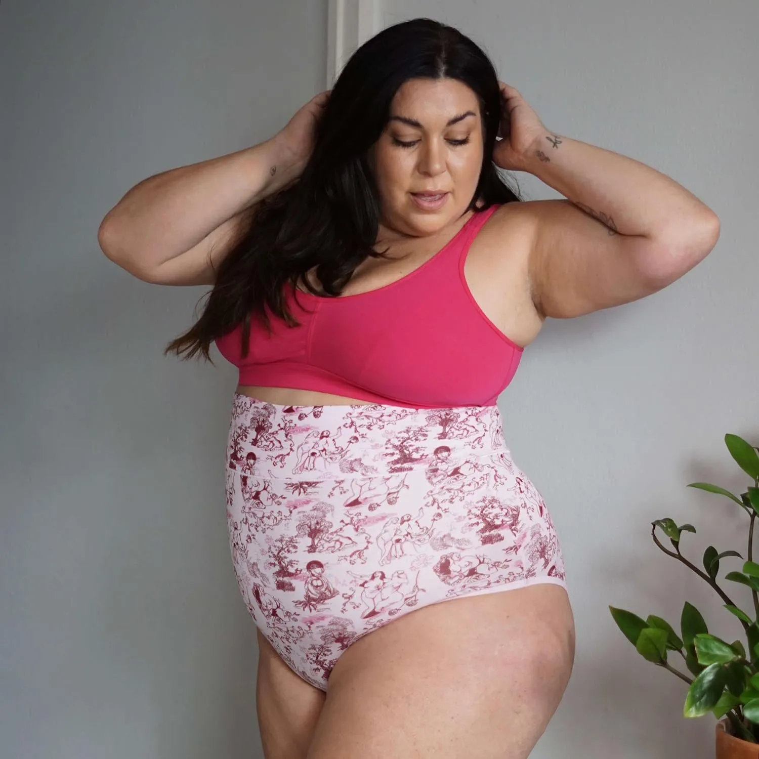 Super High Waist Panties - Passion au Jardin - L'Amour Rose