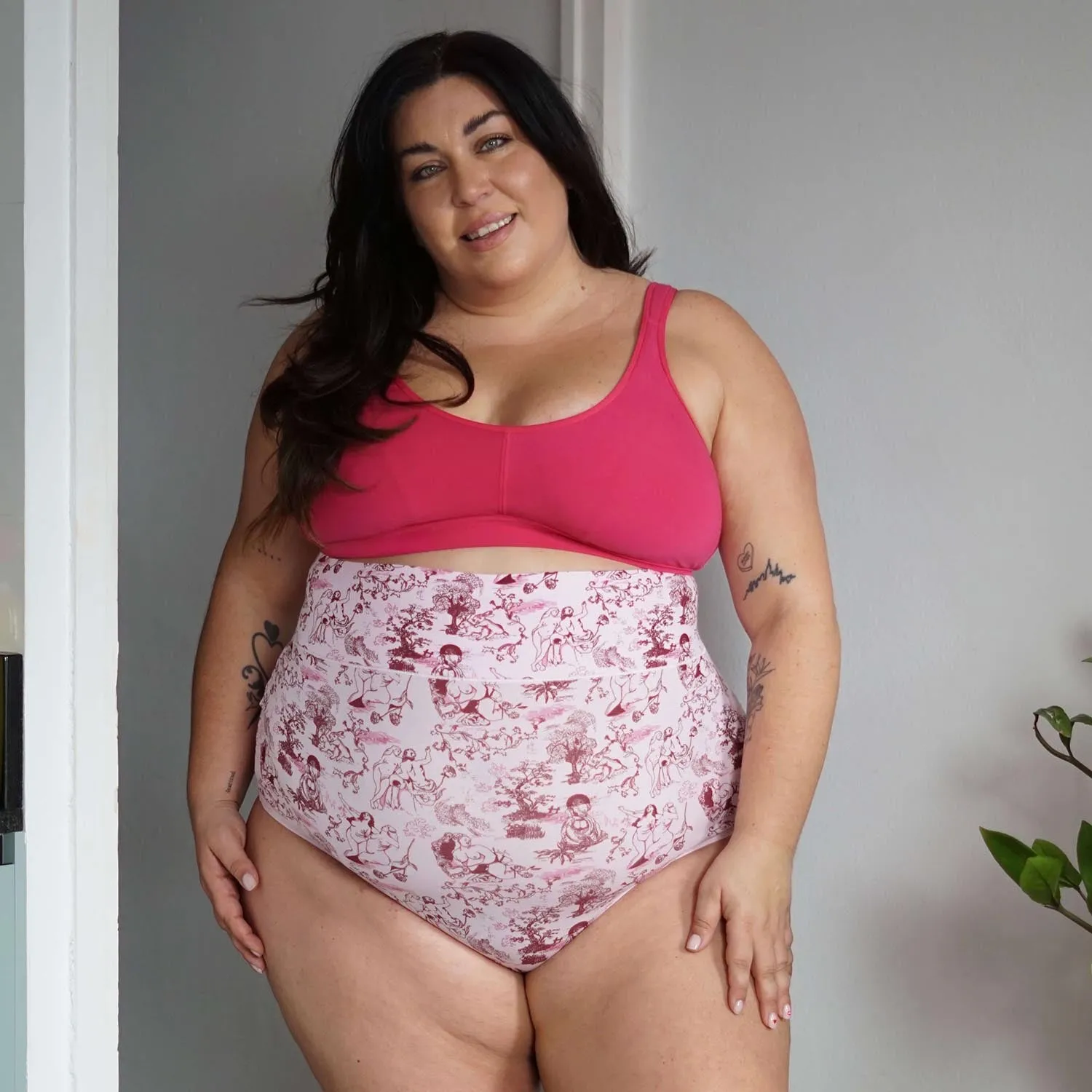 Super High Waist Panties - Passion au Jardin - L'Amour Rose