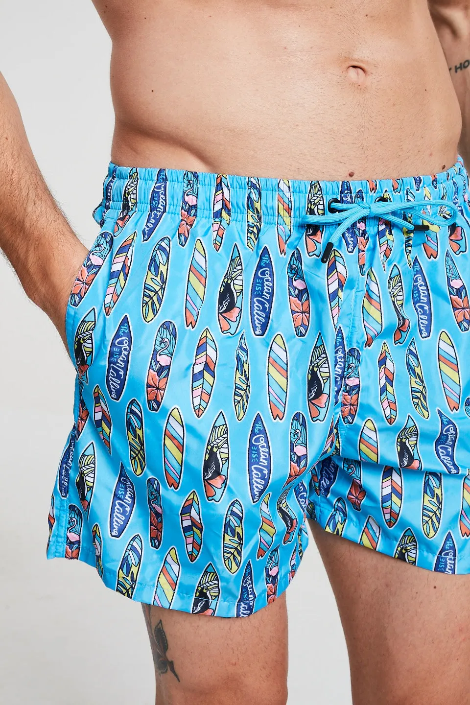 Surfer Swim Shorts In Light Blue