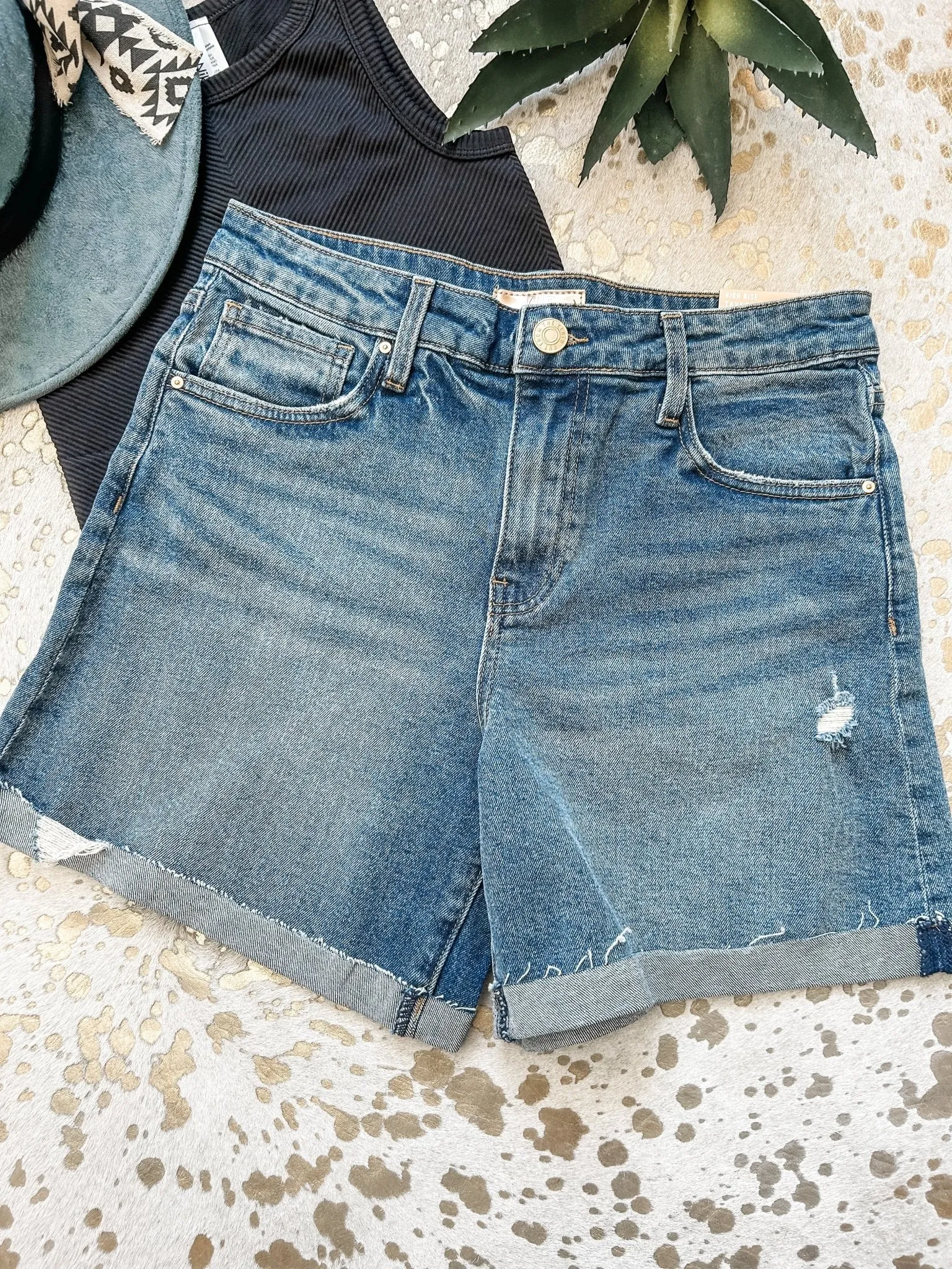 Taylor Rolled High Rise Shorts