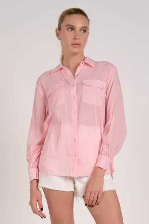 The Violetta Flap Pocket Button Down Top