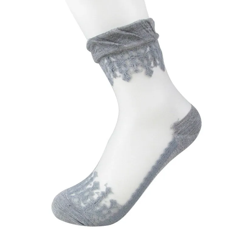 Ultrathin Crystal Silk Lace Ladies' Socks - 6 Variants