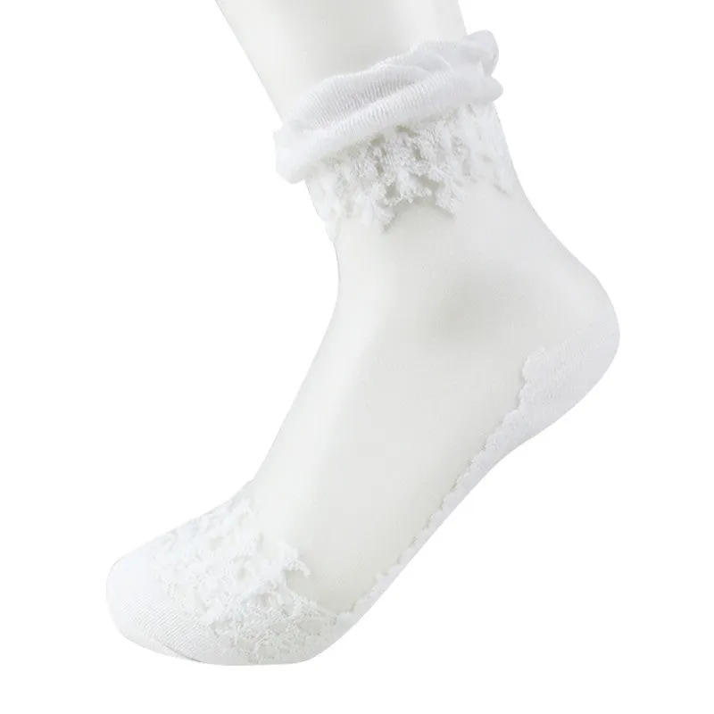 Ultrathin Crystal Silk Lace Ladies' Socks - 6 Variants