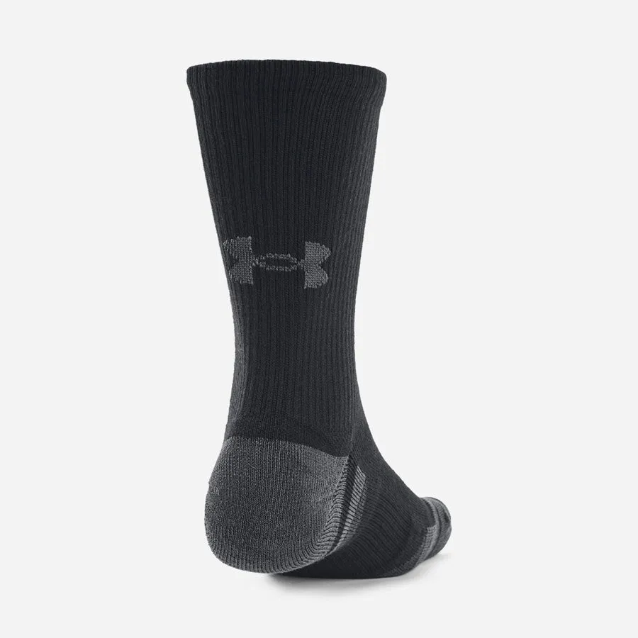 Under Armour Unisex Performance Tech 3-Pack Crew Socks Black