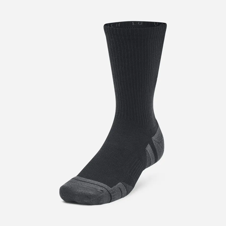 Under Armour Unisex Performance Tech 3-Pack Crew Socks Black