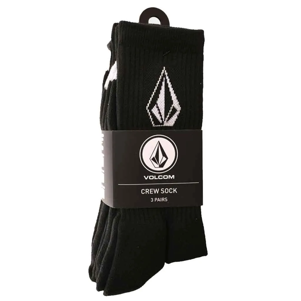 VOLCOM FULL STONE SOCKS 3PACK - BLACK