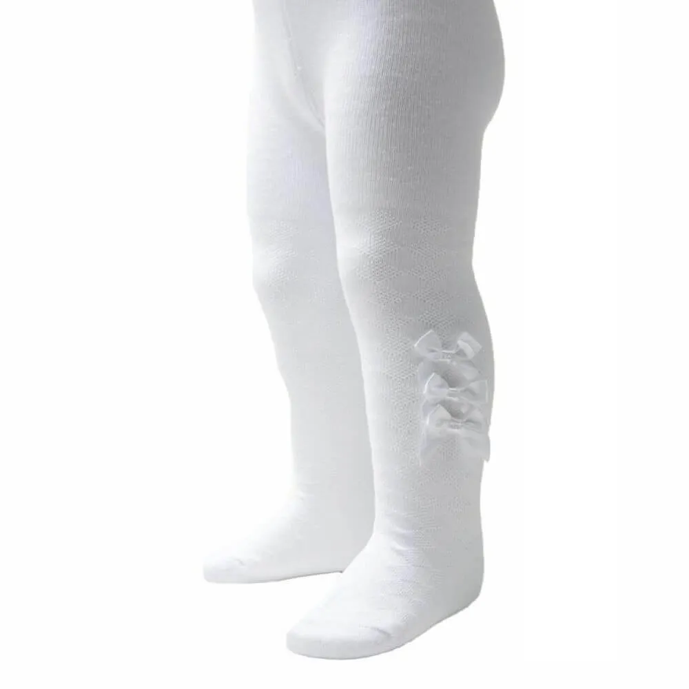 White Ankle Bow Tights