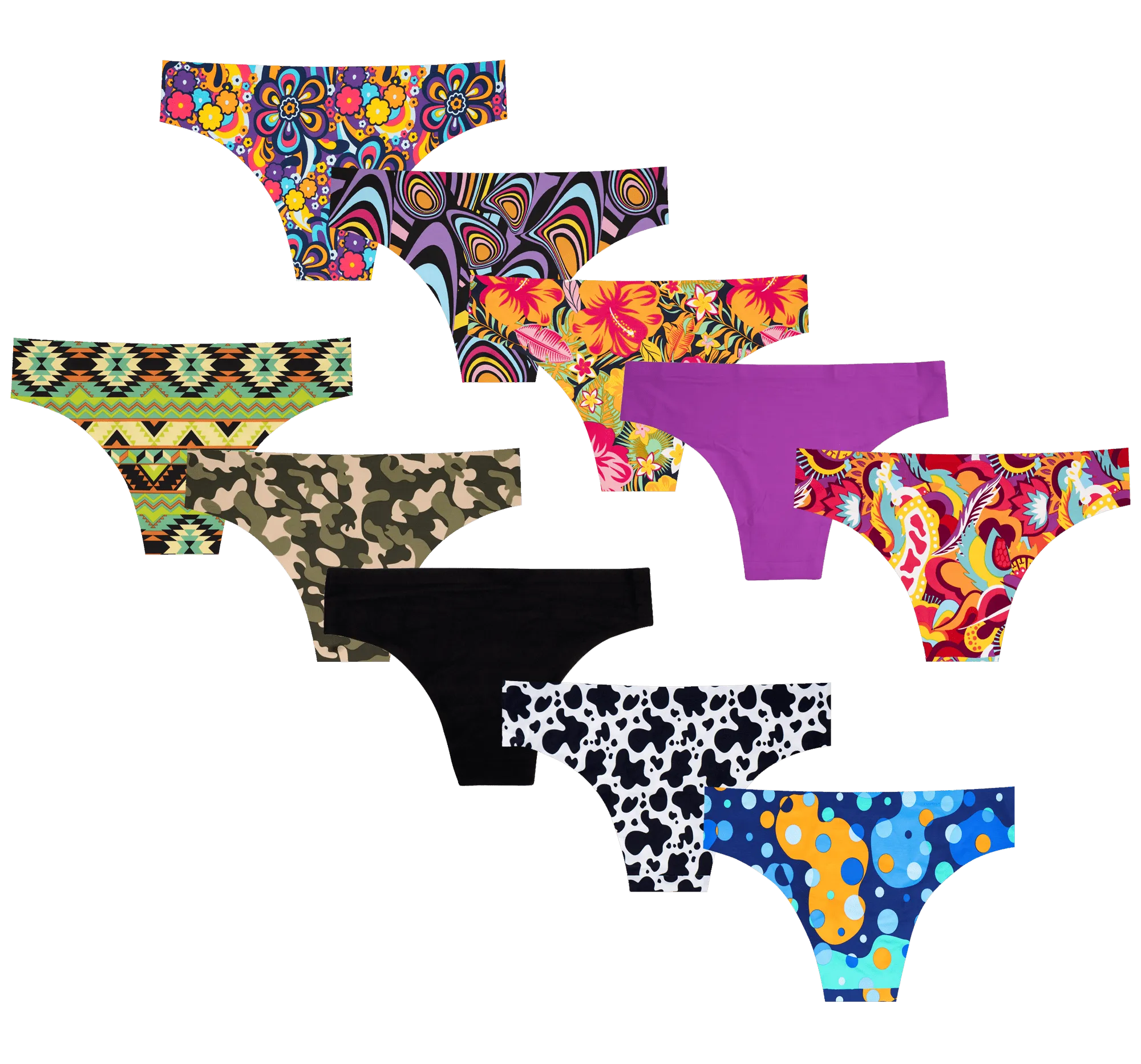 Winter Glow Bundle - Ladies Seamless Brazilian Briefs 10 Pack
