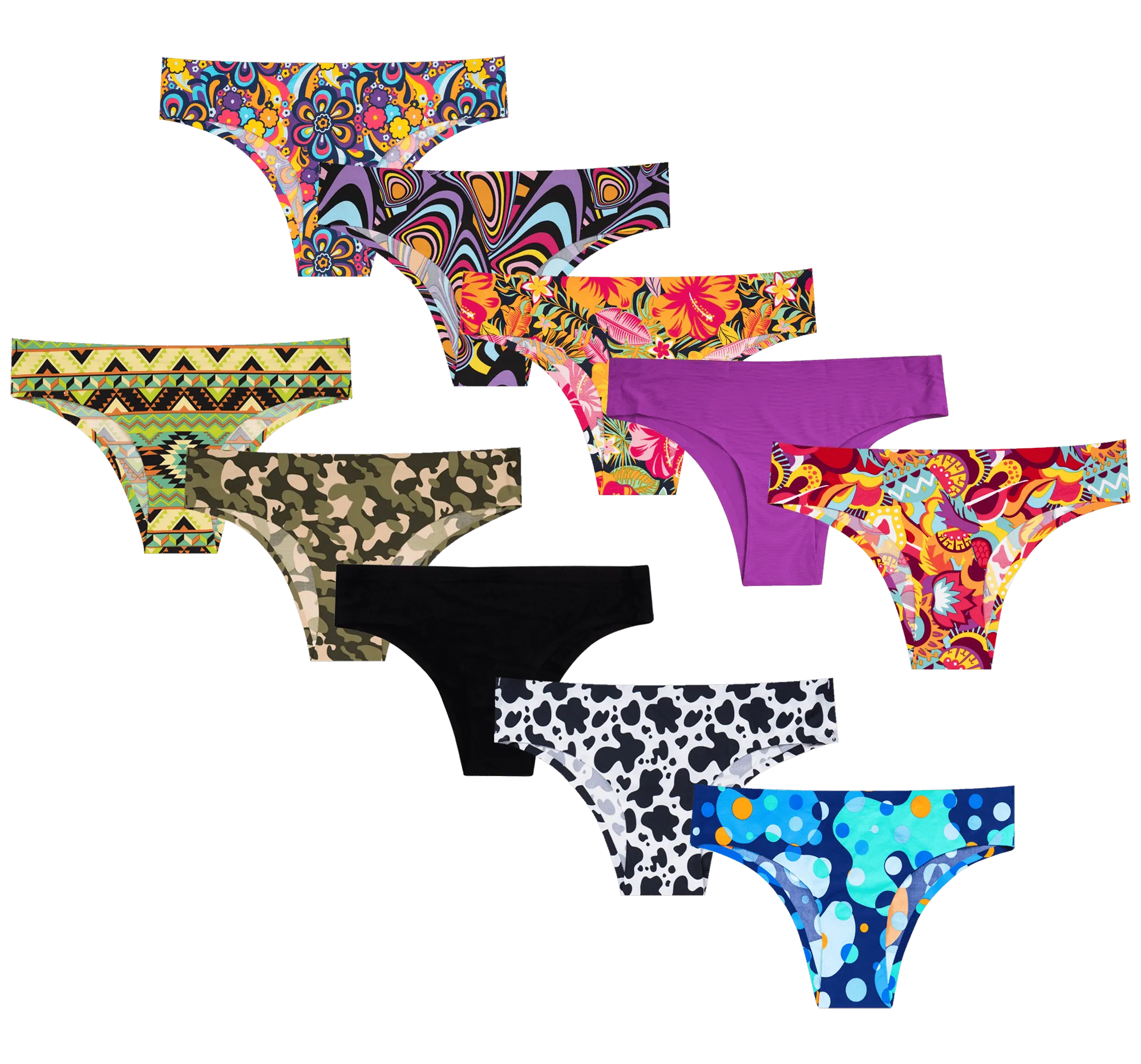 Winter Glow Bundle - Ladies Seamless Brazilian Briefs 10 Pack