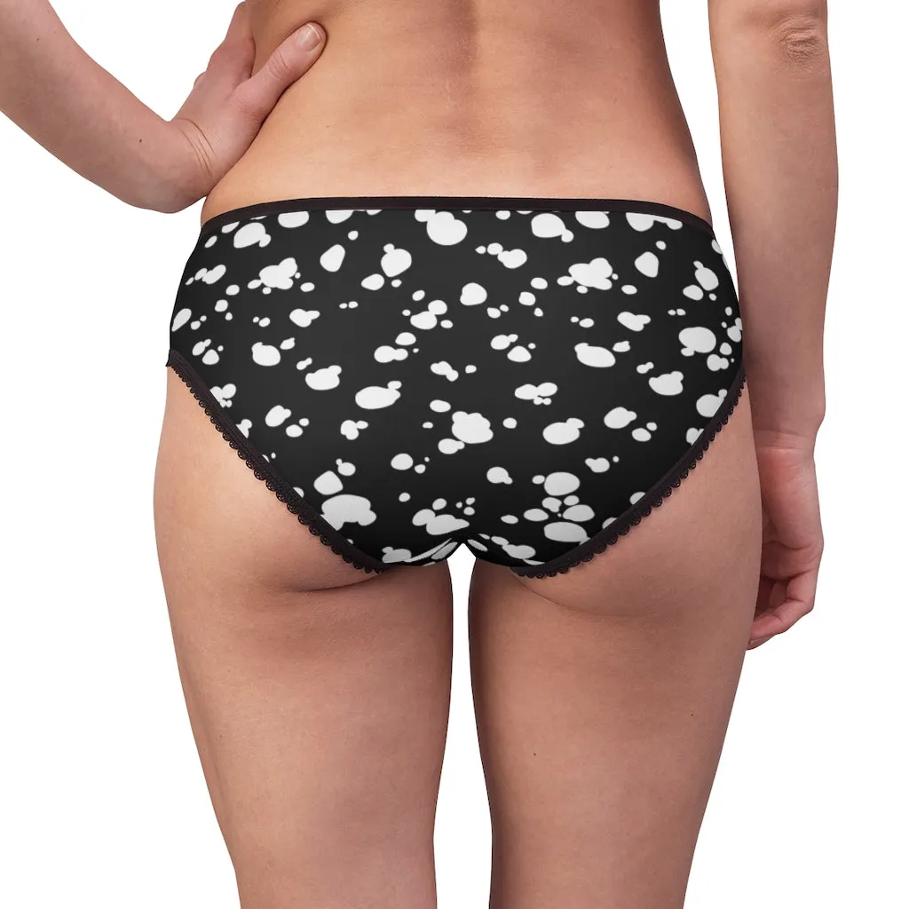 Women's Briefs (Black with White spots)