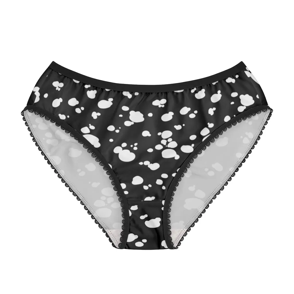 Women's Briefs (Black with White spots)