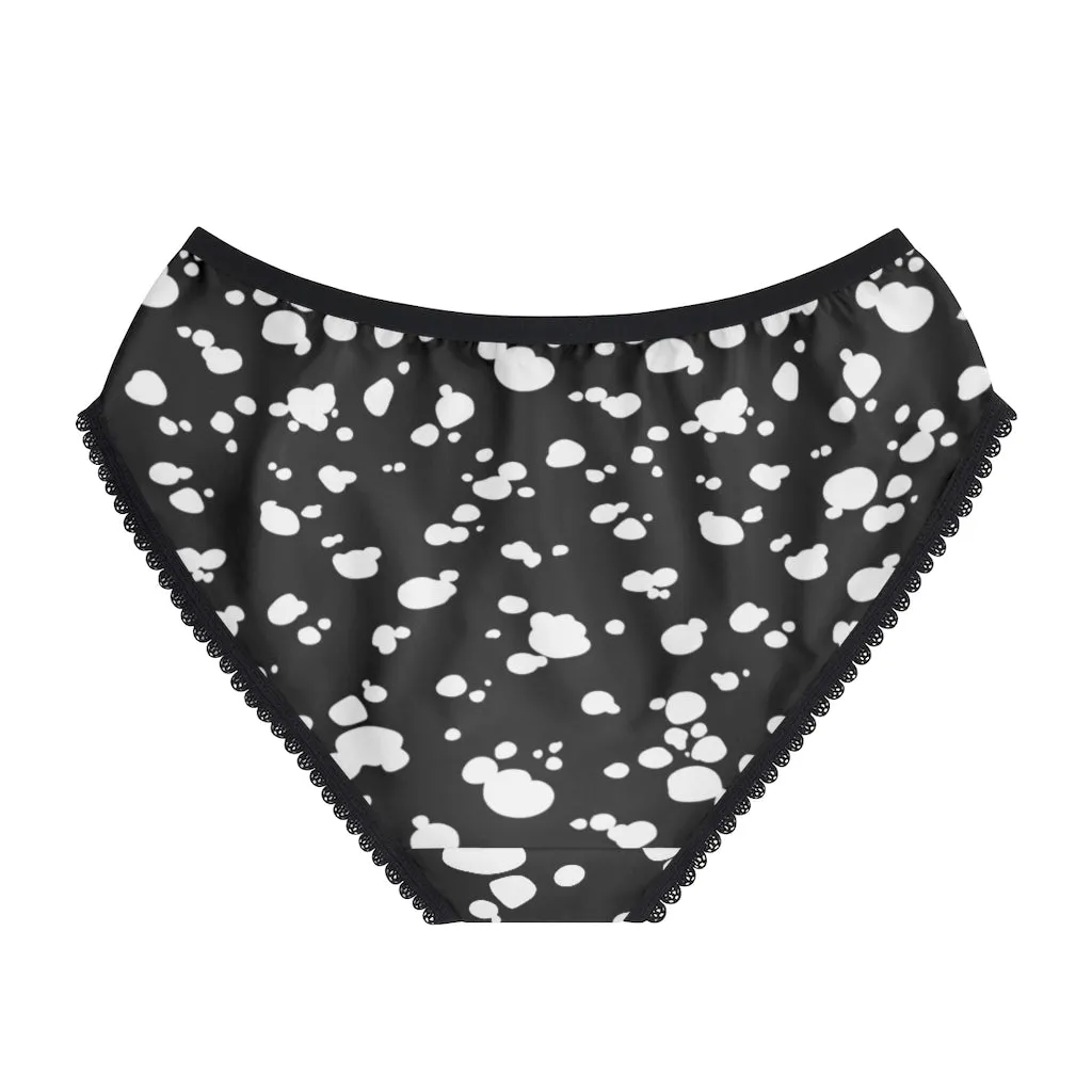 Women's Briefs (Black with White spots)